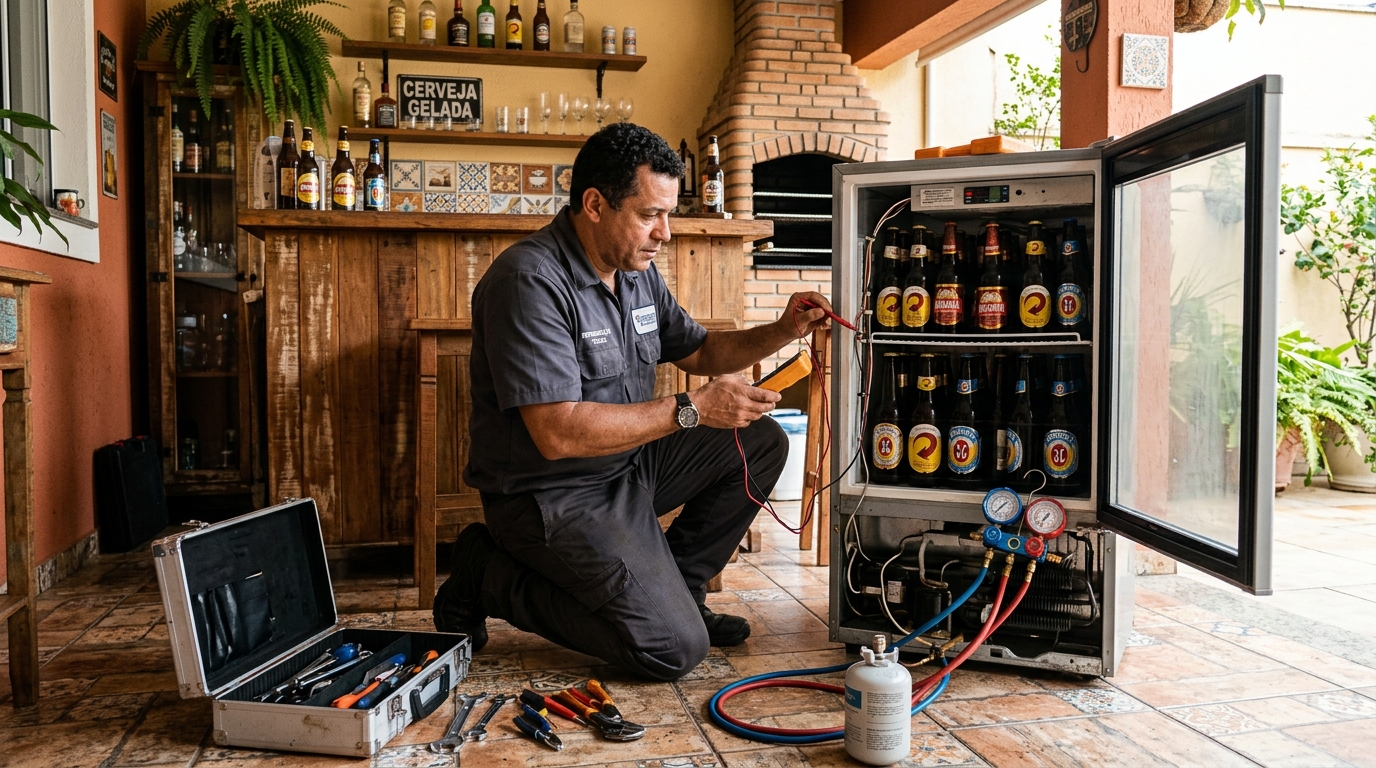 Recarga de gás refrigerante de cervejeira em Osasco‑SP